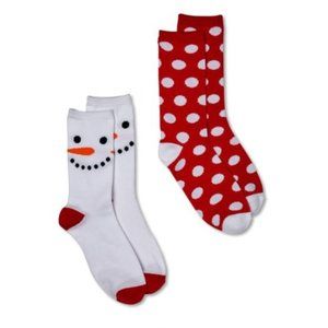 5/$15 Women's Snowman Crew Socks, 2-Pair